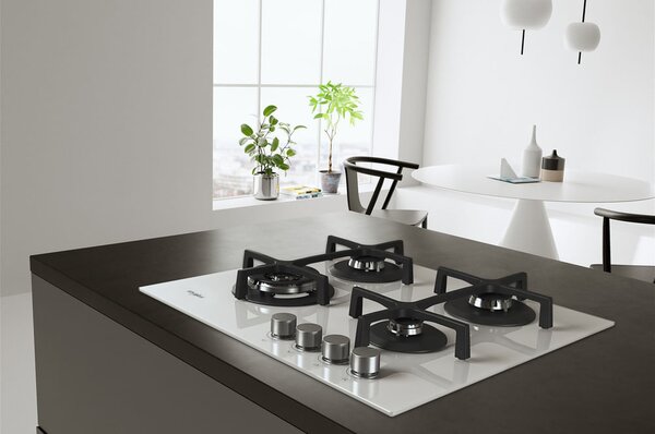 Whirlpool GOA 6423/WH Serie Ambient Piano Cottura 4 Fuochi a Gas 60 cm (1 Bruciatore Doppia Corona) colore Bianco