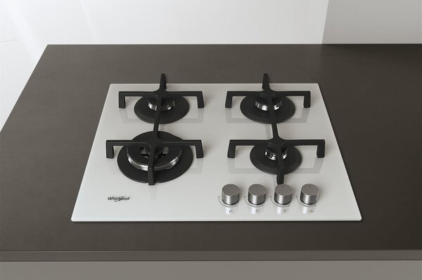 Whirlpool GOA 6423/WH Serie Ambient Piano Cottura 4 Fuochi a Gas 60 cm (1 Bruciatore Doppia Corona) colore Bianco