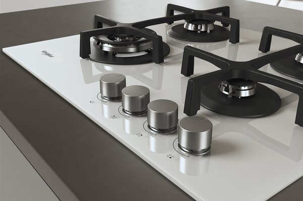 Whirlpool GOA 6423/WH Serie Ambient Piano Cottura 4 Fuochi a Gas 60 cm (1 Bruciatore Doppia Corona) colore Bianco