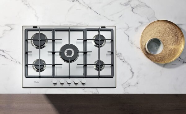 Whirlpool GMA 7522/IX Serie Ambient Piano Cottura 5 Fuochi a Gas 75 cm (1 Bruciatore Doppia Corona) colore Inox