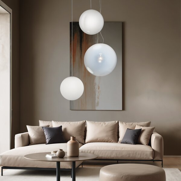 Lampada da Tavolo Collezione MAPA Vetro Bianco Diametro 40cm Ideal Lux