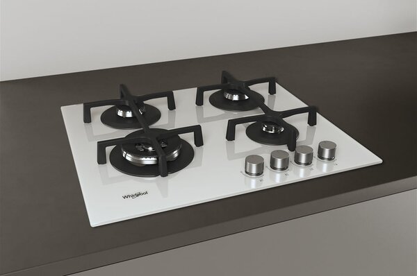 Whirlpool GOA 6423/WH Serie Ambient Piano Cottura 4 Fuochi a Gas 60 cm (1 Bruciatore Doppia Corona) colore Bianco