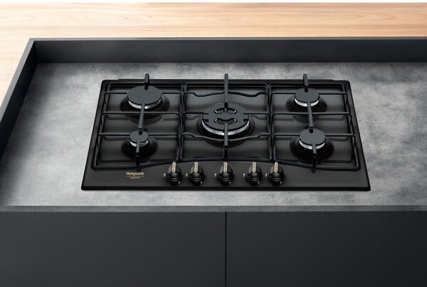 Hotpoint Ariston PCN 750 T (AN) R Serie Tradizione Piano Cottura 5 Fuochi a Gas 75 cm colore Antracite
