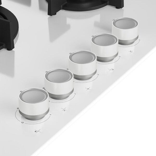 Beko HILW 75222 SW Linea Shades Piano Cottura 5 Fuochi a Gas 75 cm (1 Bruciatore Wok) colore Bianco