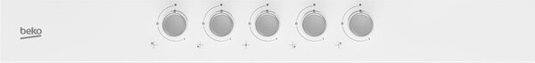 Beko HILW 75222 SW Linea Shades Piano Cottura 5 Fuochi a Gas 75 cm (1 Bruciatore Wok) colore Bianco