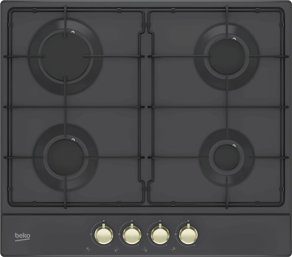 Beko Piano Cottura 4 Fuochi a Gas da Incasso Larghezza 60 cm colore Antracite - HIAG 64224 SAR