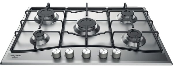 Hotpoint Ariston PCN 752 U/IX/HA Piano Cottura 5 Fuochi a Gas 75 cm colore Inox