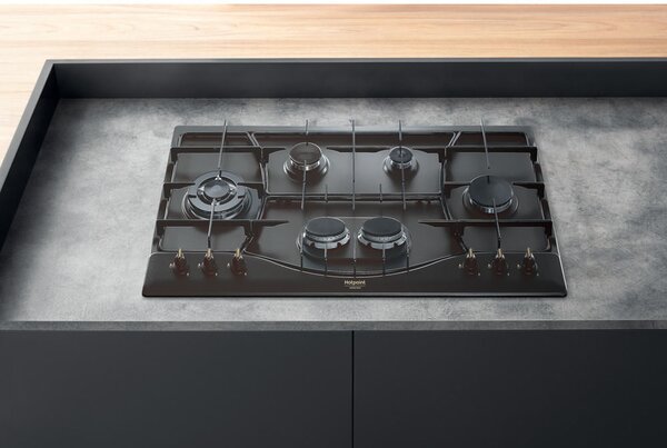 Hotpoint Ariston PHN 960MST (AN) R/HA Piano Cottura 90 cm a Gas 6 Fuochi (1 Bruciatore Tripla Corona) colore Antracite