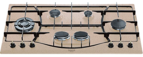 Hotpoint Ariston PHN 960MST (AV) R/HA Piano Cottura 90 cm a Gas 6 Fuochi (1 Bruciatore Tripla Corona) colore Avena