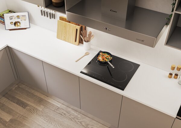 Candy Piano Cottura 4 Fuochi Induzione Elettrico da Incasso (Flexi Zone) Larghezza 60 cm WiFi colore Nero - CIES 644 DC WIFI