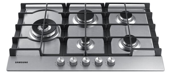 Samsung Piano Cottura 5 Fuochi a gas da Incasso Larghezza 75 cm colore Inox - NA75J3030AS