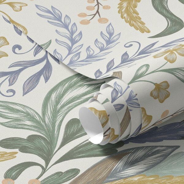 Carta da parati Ricco ornamento floreale in una delicata palette di colori pastello, Parati fiori e piante classici, a00939 : Uwalls.it