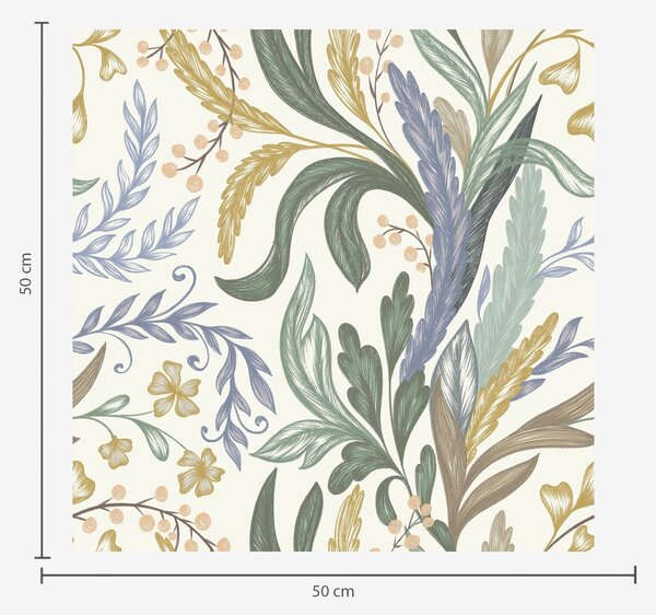 Carta da parati Ricco ornamento floreale in una delicata palette di colori pastello, Parati fiori e piante classici, a00939 : Uwalls.it