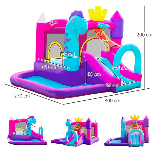 Outsunny Castello Gonfiabile per Bambini 3-8 Anni con Scivolo, Piscina e Trampolino, 3x2.7x2m | Aosom Italy