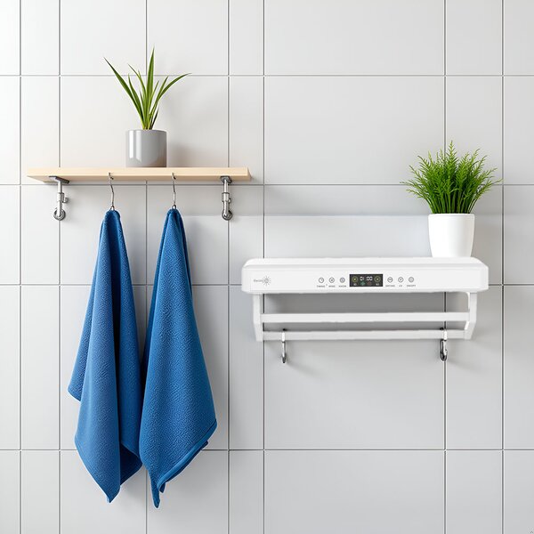 Asciugasalviette Elettrico con Disinfettante UV per Bagno/Cucina, a parete, L60cm, 450W, ElectricSun PREMIUM bianco