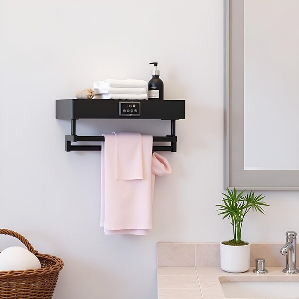Asciugasalviette Elettrico con Disinfettante UV per Bagno/Cucina, a parete, L60cm, 450W, ElectricSun Standard Nero
