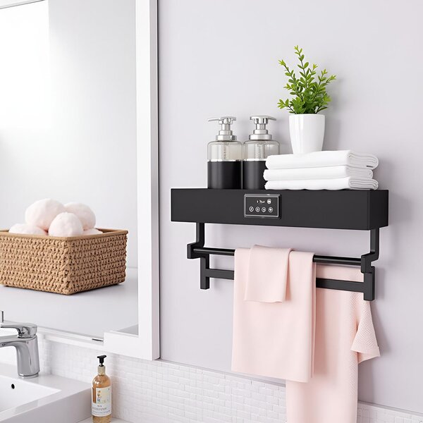 Asciugasalviette Elettrico con Disinfettante UV per Bagno/Cucina, a parete, L60cm, 450W, ElectricSun Standard Nero