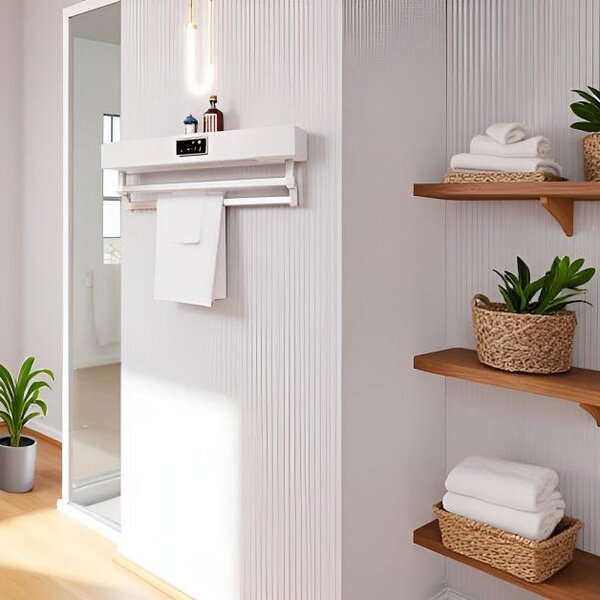 Asciugasalviette Elettrico con Disinfettante UV per Bagno/Cucina, a parete, L60cm, 450W, ElectricSun Standard bianco