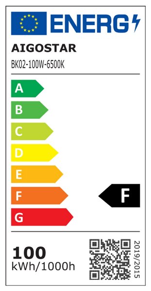 Faro proiettore Led 100W Grigio da esterno IP65 Bianco freddo 6500K Aigostar