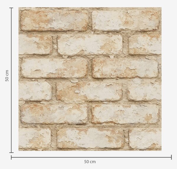 Carta da parati Texture mattone beige chiaro invecchiato, Parati classici in stile loft, a01029 : Uwalls.it