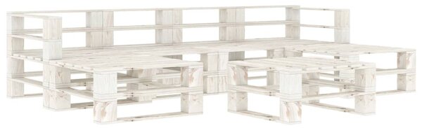 Set Divani da Giardino 15 pz su Pallet Bianco Sabbia