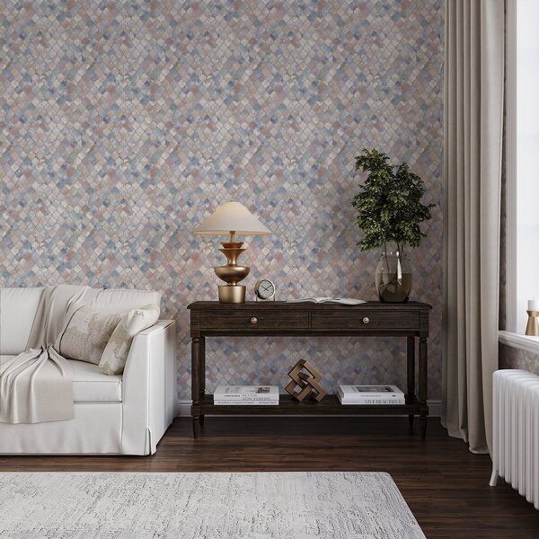 Carta da parati Mosaico pastello di frammenti marocchini con una luce soffusa, Parati astratta classici, a01039 : Uwalls.it