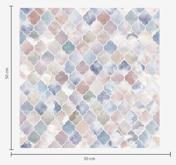 Carta da parati Mosaico dai colori pastello chiari con delicate forme marocchine, Parati astratta classici, a01039v1 : Uwalls.it