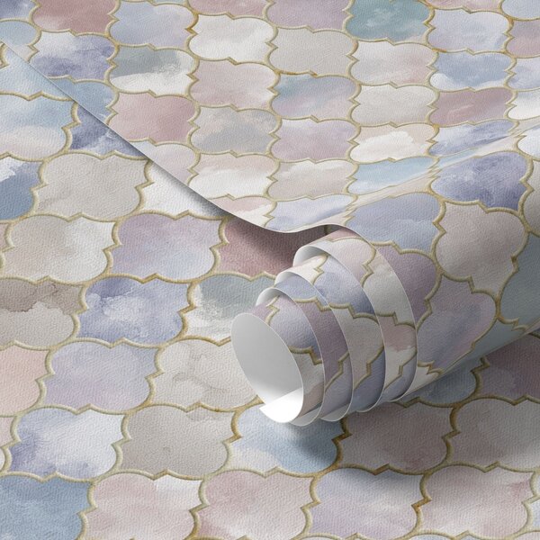 Carta da parati Mosaico pastello di frammenti marocchini con una luce soffusa, Parati astratta classici, a01039 : Uwalls.it