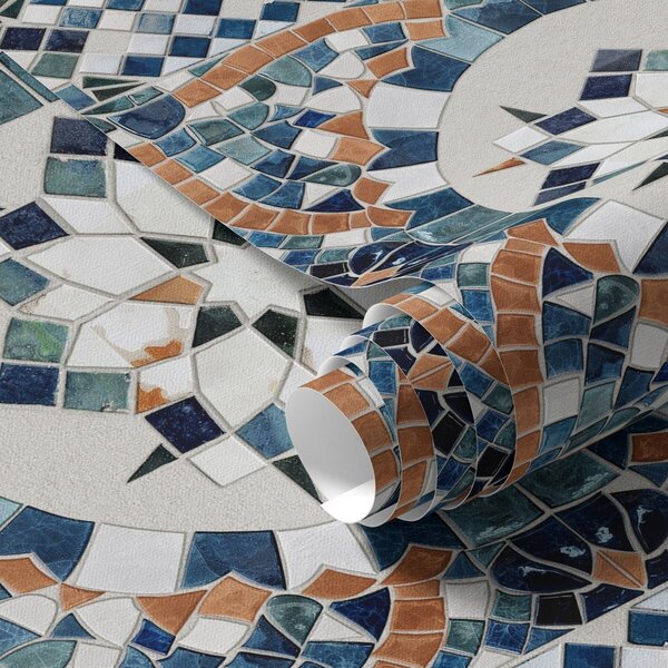 Carta da parati Luminoso mosaico marocchino nei toni del blu-turchese, Parati astratta classici, a01043 : Uwalls.it