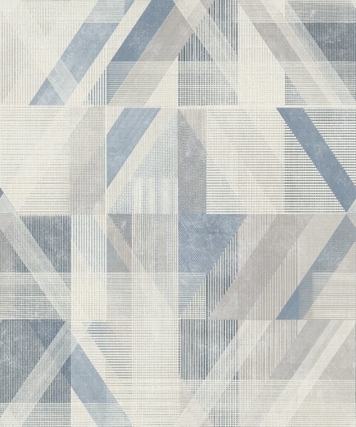 Carta da parati Design geometrico nei toni freddi del blu-grigio, Parati astratta classici, a01055v1 : Uwalls.it