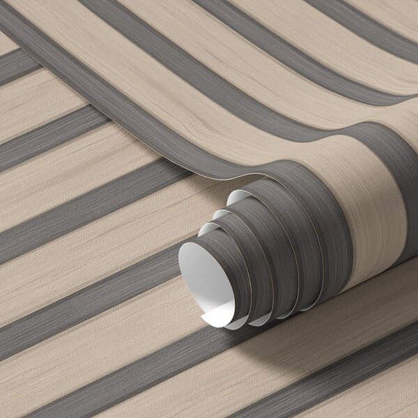 Carta da parati Assi di legno beige con strisce verticali scure, Parati geometrica classici, Parati geometrica a righe classici, a01054v2 : Uwalls.it