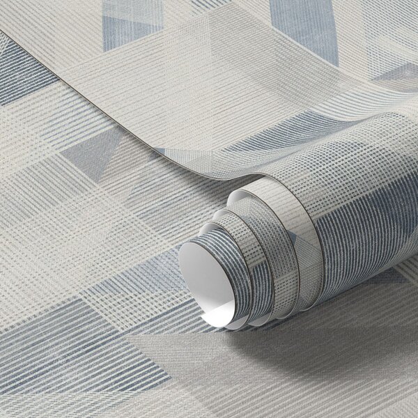 Carta da parati Design geometrico nei toni freddi del blu-grigio, Parati astratta classici, a01055v1 : Uwalls.it