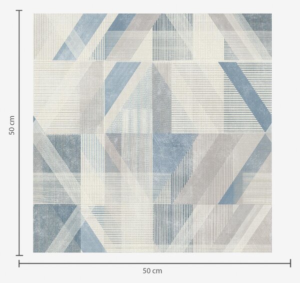 Carta da parati Design geometrico nei toni freddi del blu-grigio, Parati astratta classici, a01055v1 : Uwalls.it