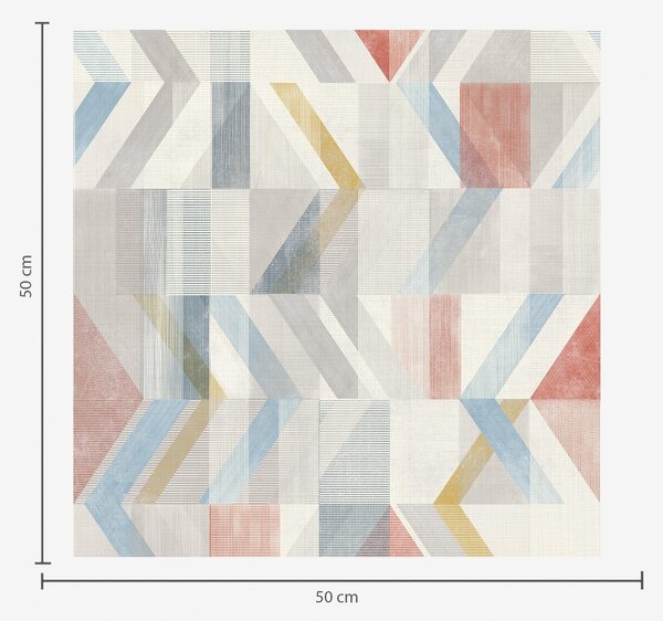 Carta da parati Frecce geometriche nei toni pastello del rosso e del blu, Parati astratta classici, a01056 : Uwalls.it