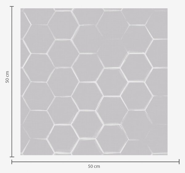 Carta da parati Esagoni tridimensionali grigio chiaro con ombre morbide, Parati astratta classici, a01059v1 : Uwalls.it