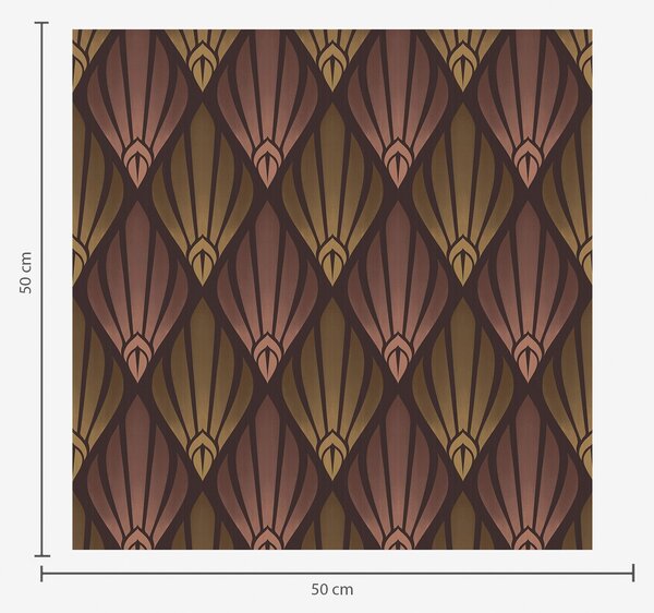 Carta da parati Ricco Art Déco con calde sfumature, Parati astratta classici, a01064v2 : Uwalls.it