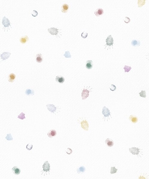 Carta da parati Piccoli schizzi di acquerello in una morbida palette pastello, Parati stile minimal classici, a01063 : Uwalls.it
