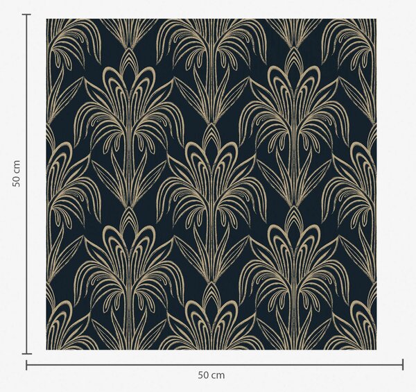 Carta da parati Ornamento Art Déco scuro con piante stilizzate, Parati astratta classici, a01065 : Uwalls.it