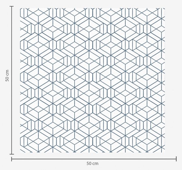 Carta da parati Sfondo bianco con cubi geometrici tridimensionali blu, Parati astratta classici, a01067 : Uwalls.it