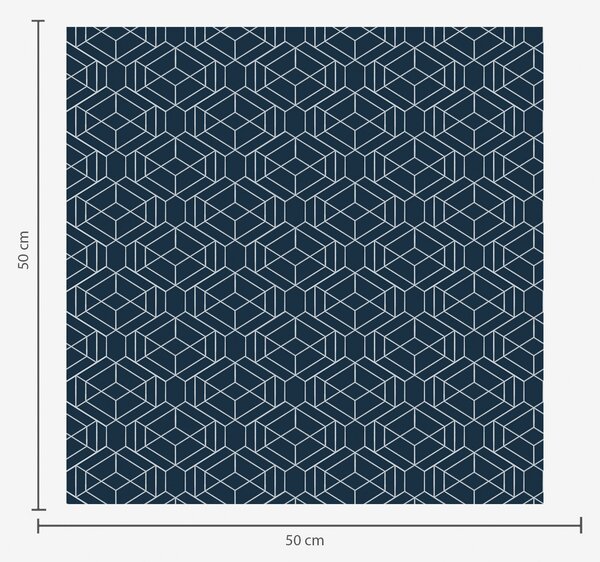 Carta da parati Rete geometrica blu scuro di cubi, Parati astratta classici, a01066v1 : Uwalls.it