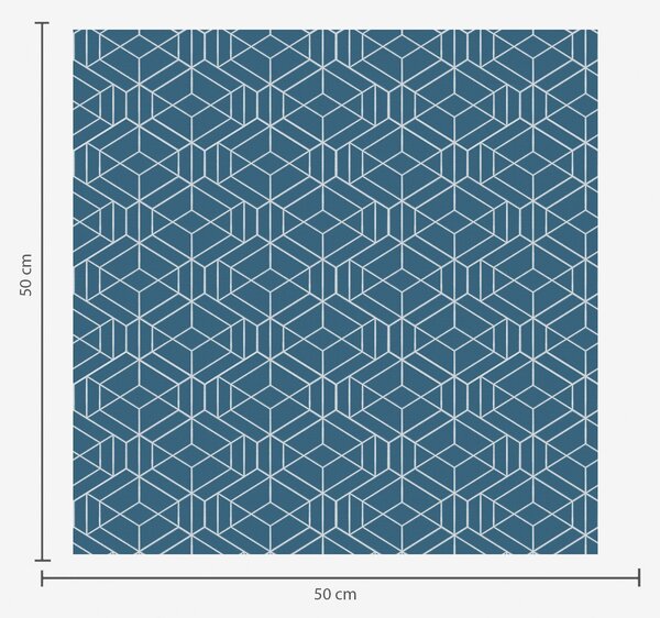 Carta da parati Sfondo blu con cubi lineari bianchi disposti a griglia, Parati astratta classici, a01067v1 : Uwalls.it