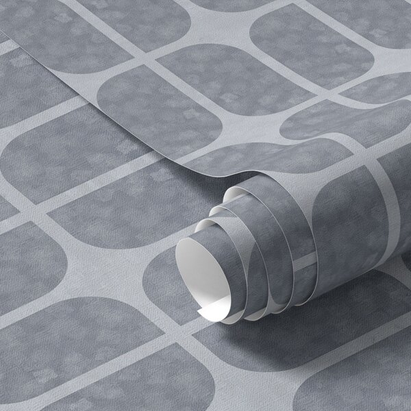 Carta da parati Mosaico grigio con archi rettangolari e texture morbida, Parati astratta classici, a01068 : Uwalls.it