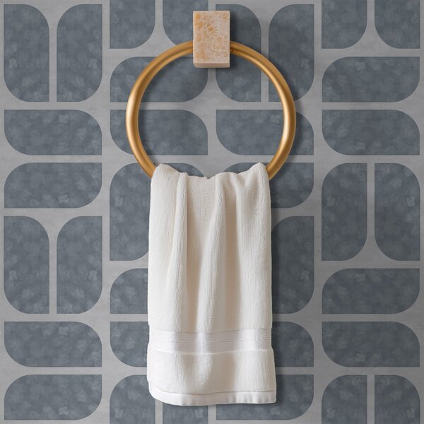 Carta da parati Mosaico grigio con forme alternate arrotondate e rettangolari, Parati astratta classici, a01069 : Uwalls.it