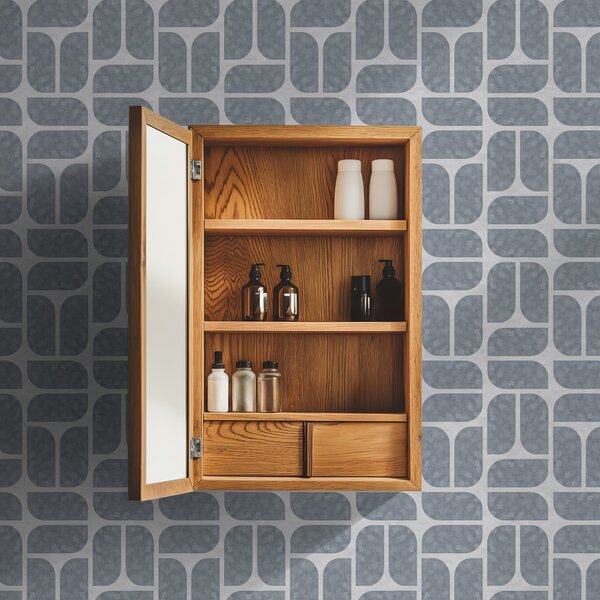 Carta da parati Mosaico grigio con forme alternate arrotondate e rettangolari, Parati astratta classici, a01069 : Uwalls.it