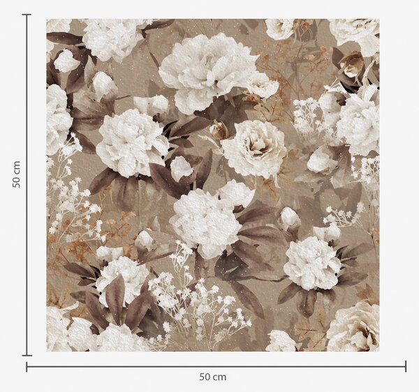 Carta da parati Calde peonie beige su uno sfondo strutturato, Parati fiori e piante classici, a01087 : Uwalls.it