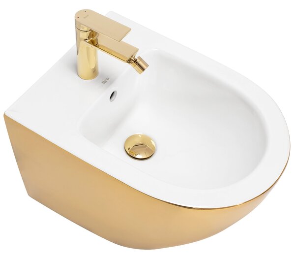 Bidet sospeso Rea Carlo Mini Gold White