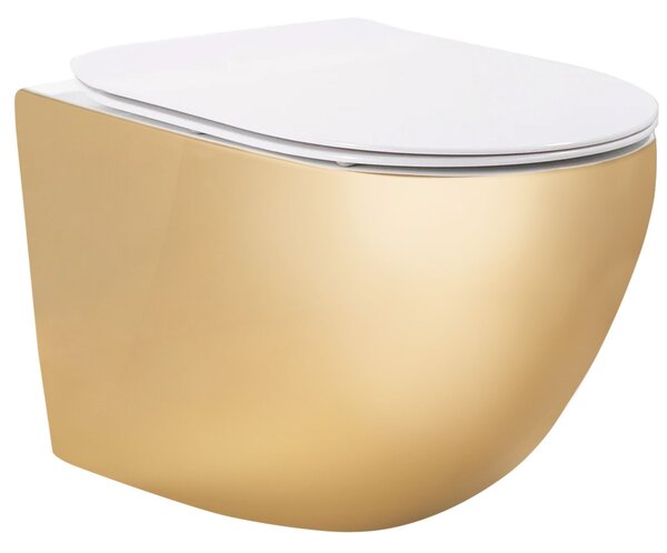 Set vaso WC CARLO Flat + bidet CARLO MINI GOLD/WHITE