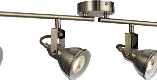 Plafoniera Lineare Contemporanea Focus Spotlight Acciaio Adjustable 4 Luci Gu10