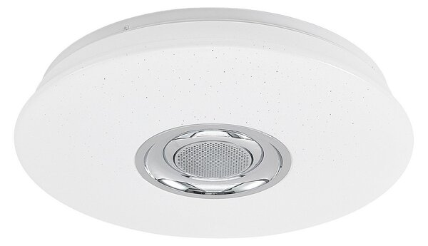 Plafoniera Lindby, Elpida, dimmerabile, Bianco, Soggiorno, Plastica, Moderno