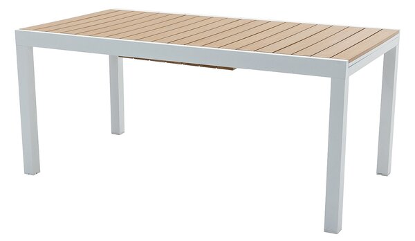 Tavolo pranzo giardino allungabile Allum. e Polywood L.170/230cm Naturale chiaro e Bianco - MACILA di MYLIA